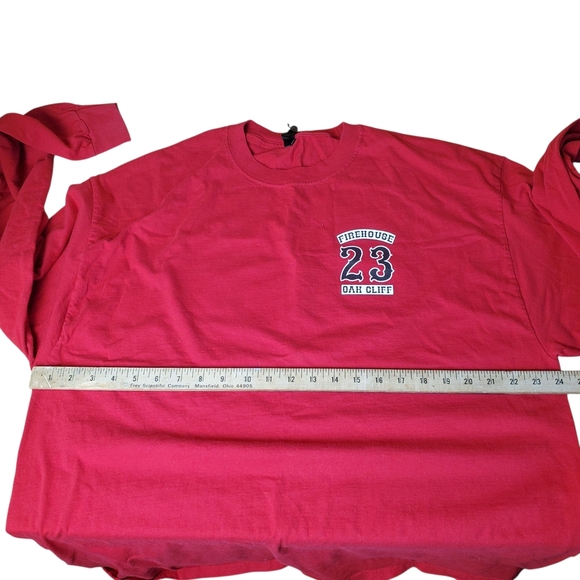 Firehouse Red Long Sleeve Tee. Oak Cliff 23. Firefighters. 2XL.  B0026 - Picture 7 of 10